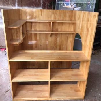 Kệ quầy ba gỗ mộc